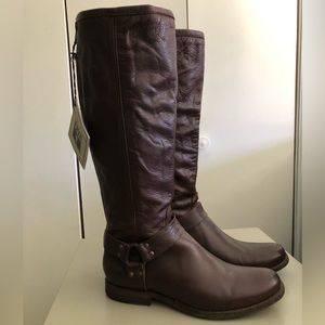 Frye Philip harness tall women’s riding boot. Brown, Size 10